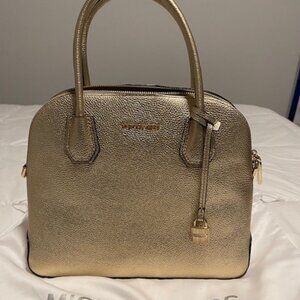 Michael Kors Leather Gold Medium Satchel